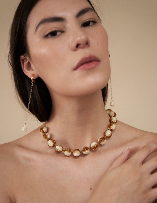 Juana Necklace Beige/Ocher