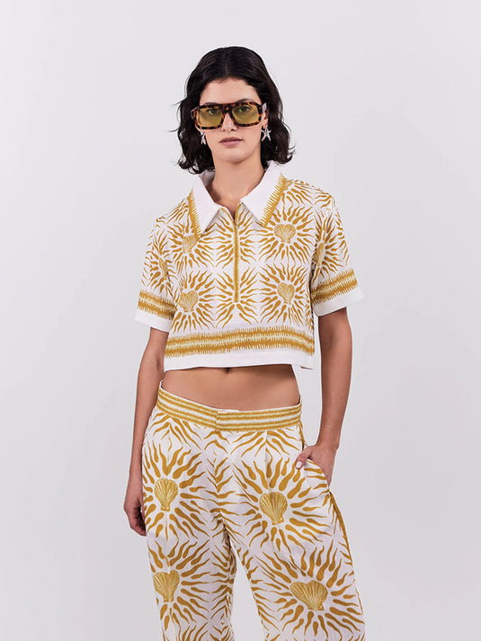 Cropped Polo Oasis Ocre