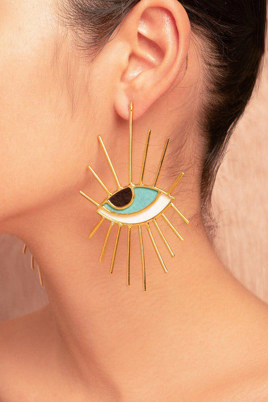 Aretes ojos pestañas largas