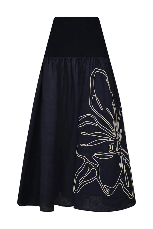 Falda playa navy