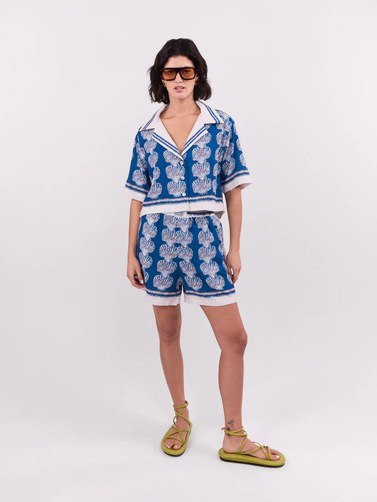 Short Oasis Elastico Azul