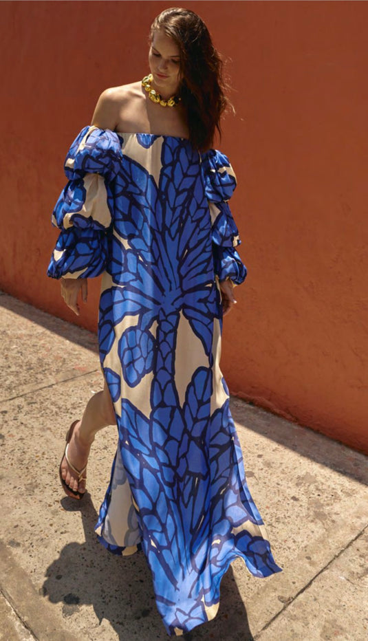 Vestido manga azul 3bo