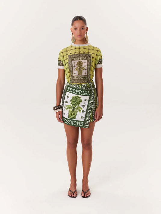 Mini Skirt Tropical Verde