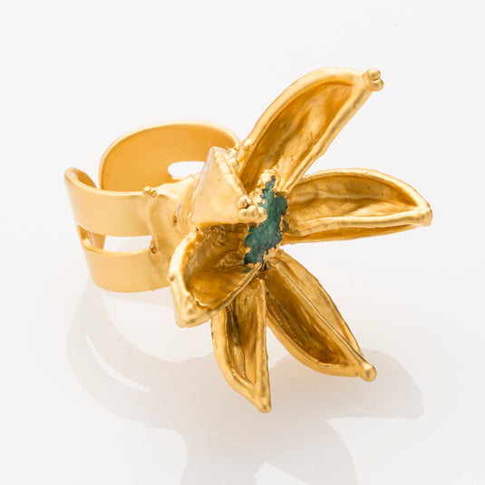Anillo Flor De Reina Con Amatista