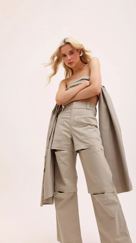 Pantalón Cortes Greige