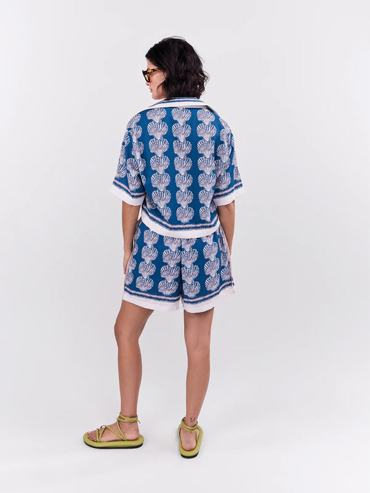 Short Oasis Elastico Azul