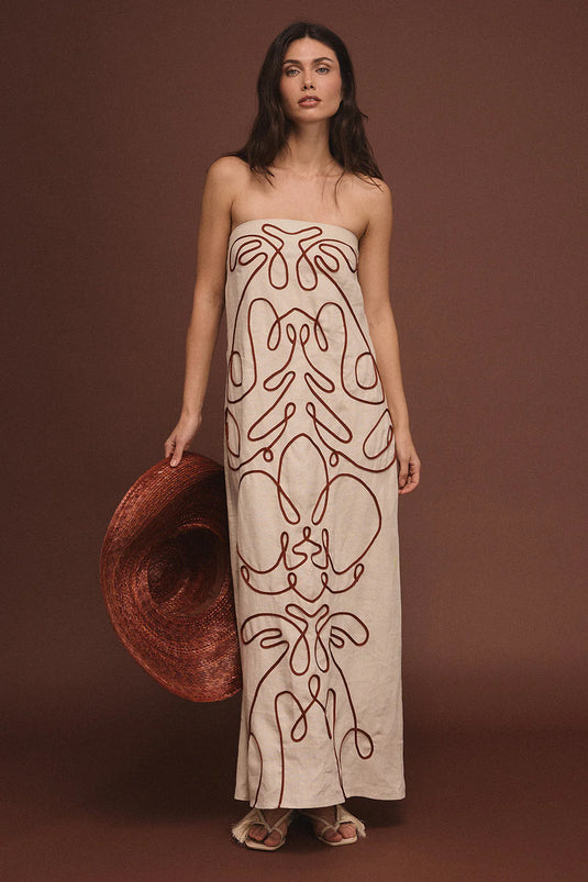 Vestido orquídea terracota