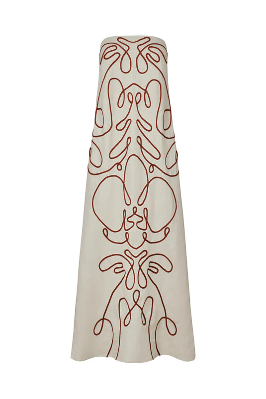 Vestido orquídea terracota