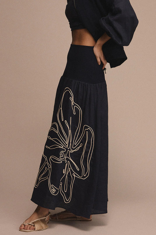 Falda playa navy