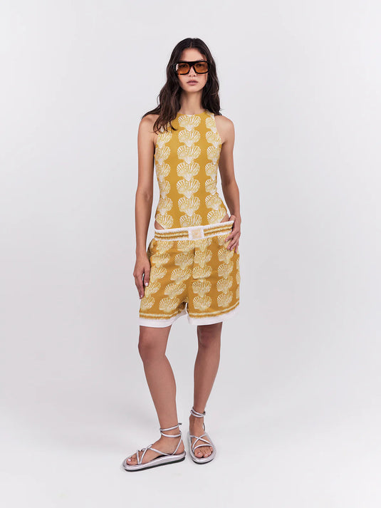 Short Oasis Elastico Ocre