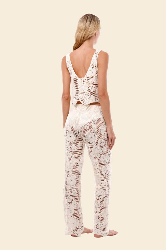 IVORY CROCHET ICON PANT
