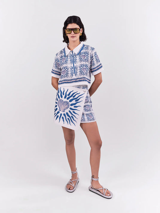 Cropped Polo Oasis Azul