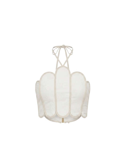 Lenny Top Ivory Seashells AZULU