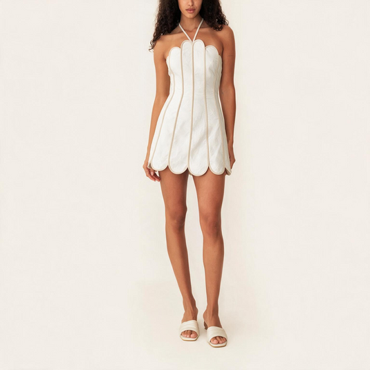 Lenny Dress Ivory Seashells AZULU