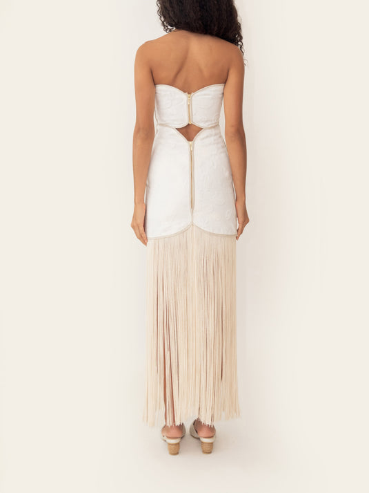 Joaquina Dress Ivory Seashells AZULU