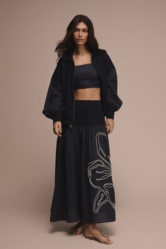 Falda playa navy