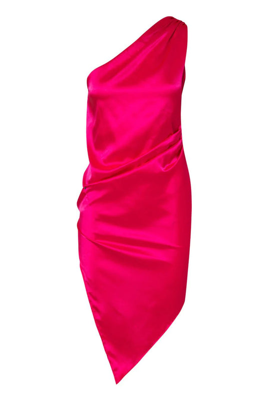 Vestido de seda fucsia