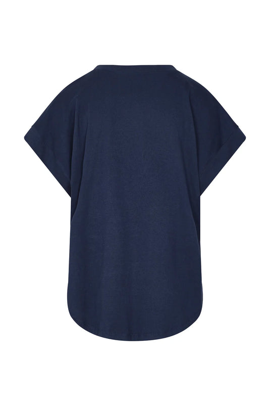 Camiseta Flor orquídea navy