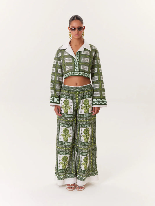 Pant Tropical verde