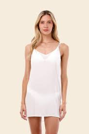 WHITE SILKEN SLIP DRESS D31002