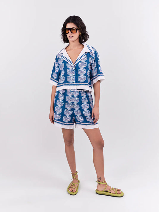 Short Oasis Elastico Azul