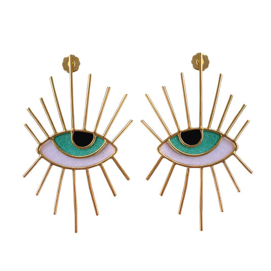 Aretes ojos pestañas largas