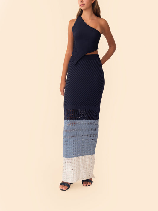 Topanga Skirt (Coquina) Blue Stripes AZULU