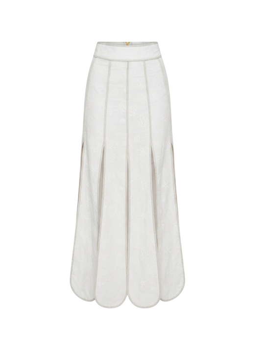Cetina Skirt Ivory Seashells AZULU